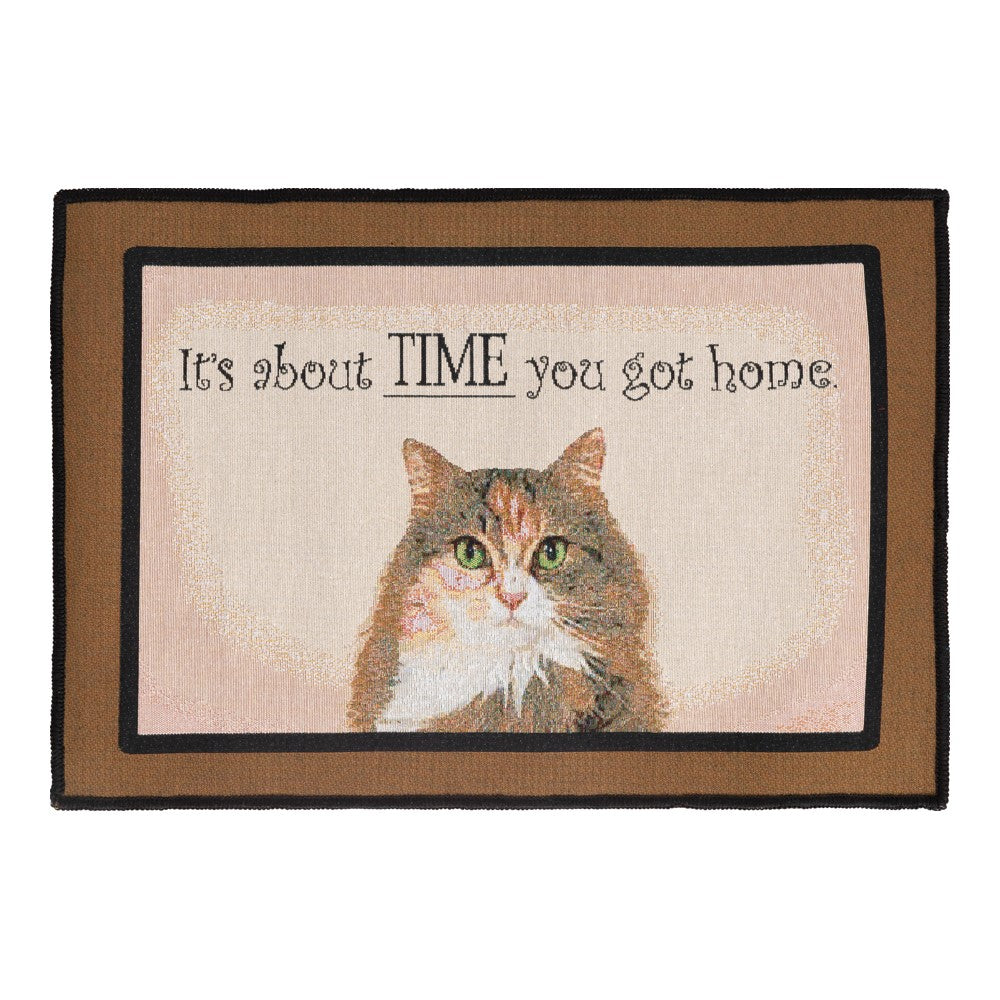 About Time You Got Home Welcome Mat 27x18