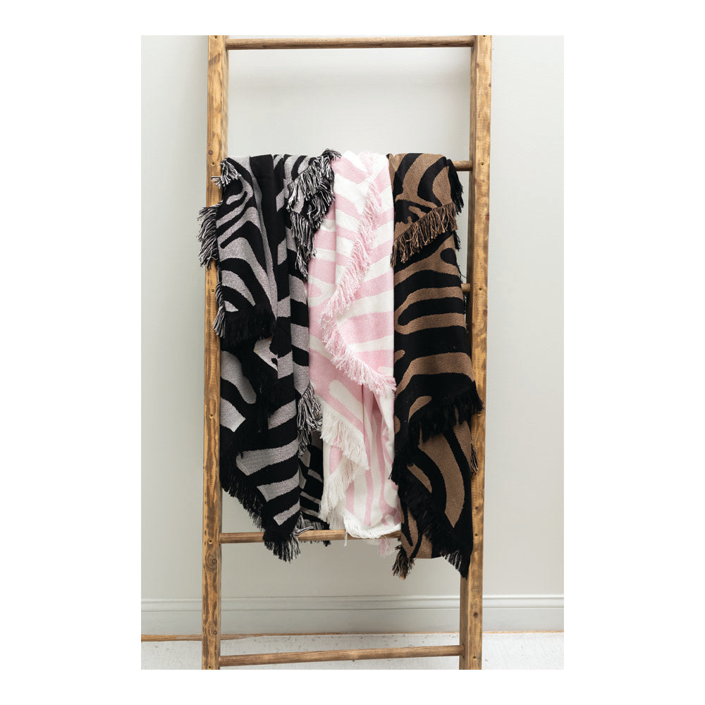 Zebra Natural/Black 48X60 Rayon Throw Blanket