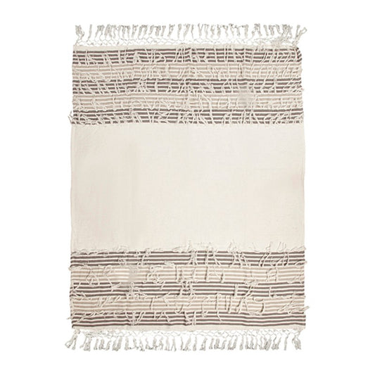 On The Fringe Cotton Embroidered Throw