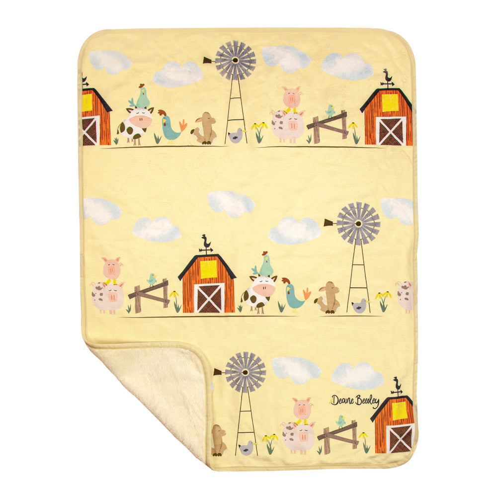 Farmyard Friends Fleece Throw 30 X 40