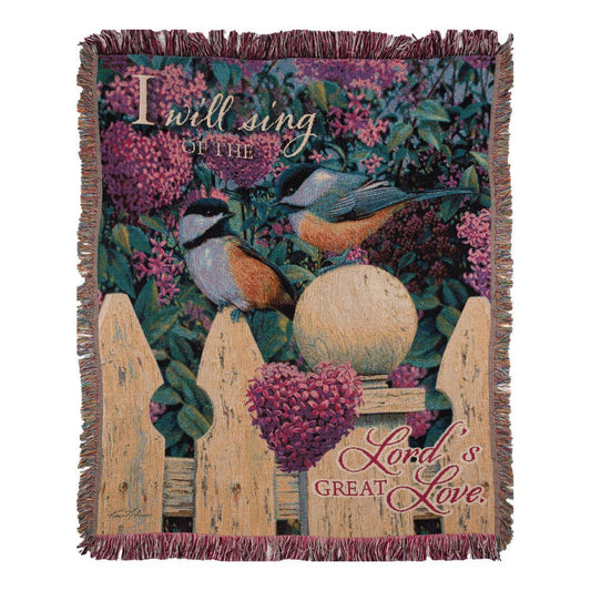 I Will Sing Of Lord's Great Love Tapestry Throw 50x60 Woven Throw