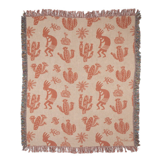 Kokopelli Tapestry Throw 50x60 Woven Throw