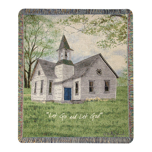 Let Go Let God Tapestry Throw 50"x60" 100% Cotton