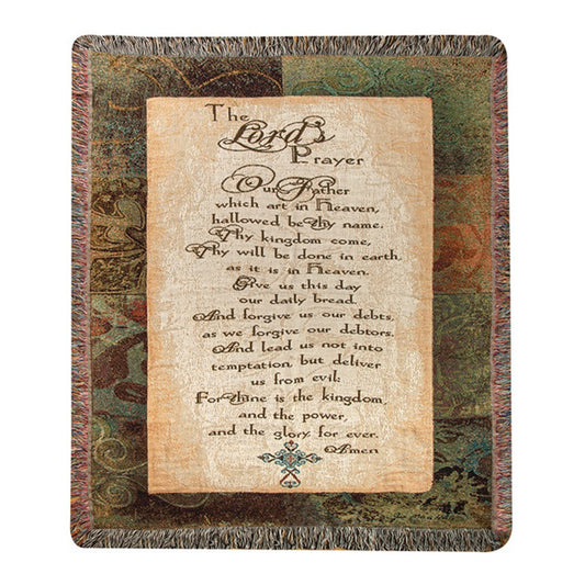 The Lord's Prayer Tapestry Throw 50"x60" 100% Cotton