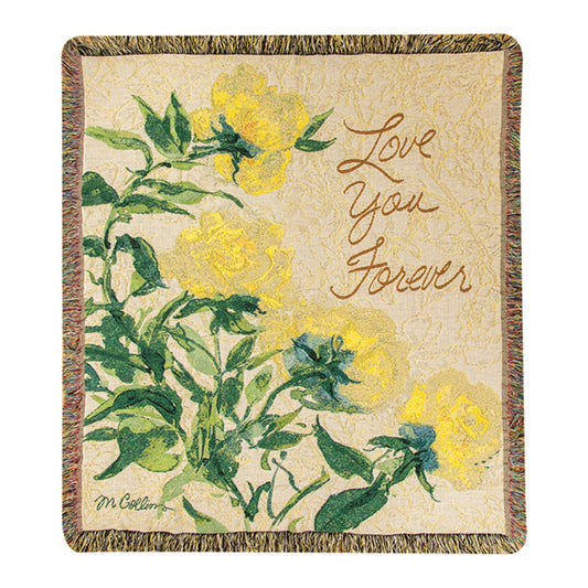 Love You Forever Tapestry Throw 50"x60" 100% Cotton