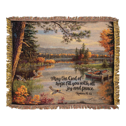 May The God Of Hope Tapestry Throw 50x60 Woven Throw