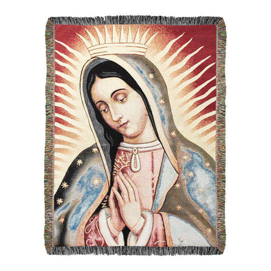 Our Lady of Guadalupe Tapestry Throw 50"x60" 100% Cotton