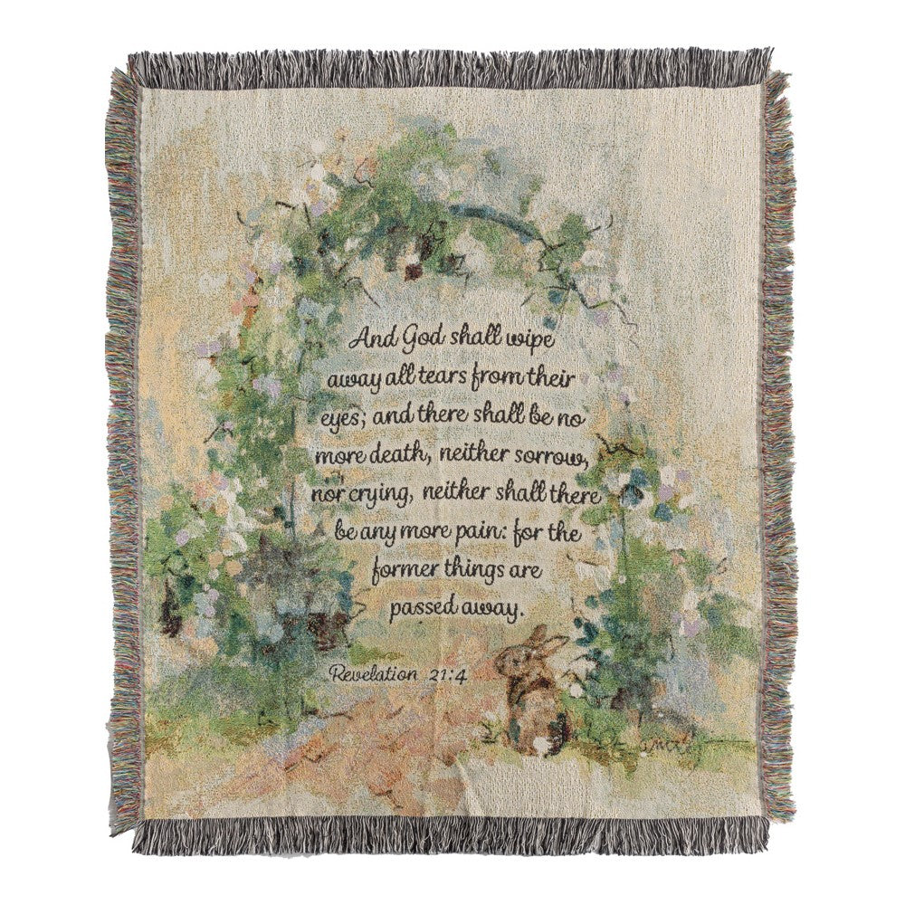 Rose Arch In Garden Woven Tapestry Throw