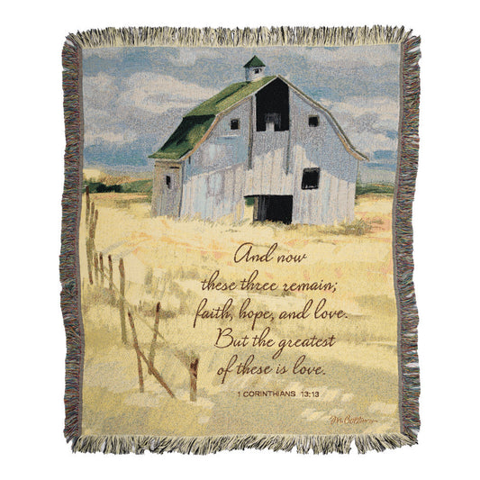 Sheffield Farms With Verse Tapestry Throw 50x60 Woven Throw