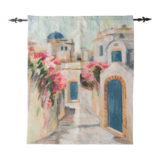 Santorini Street I Woven Grande Tapestry 35x42