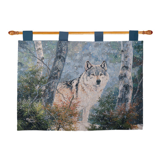 Snowy Silence Tapestry Wall Hanging 36x26