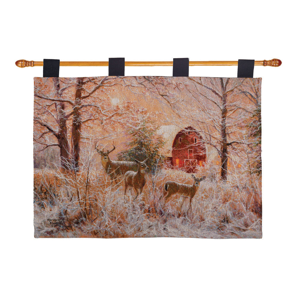 Winter Moonlight Tapestry Wall Hanging  36x26