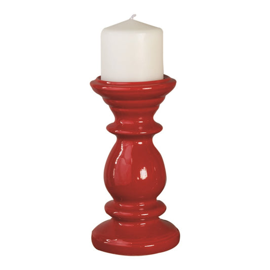 Camden Red Ceramic Candle Holder Small Set of 2