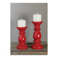 Camden Red Ceramic Candle Holder Large Set of 2