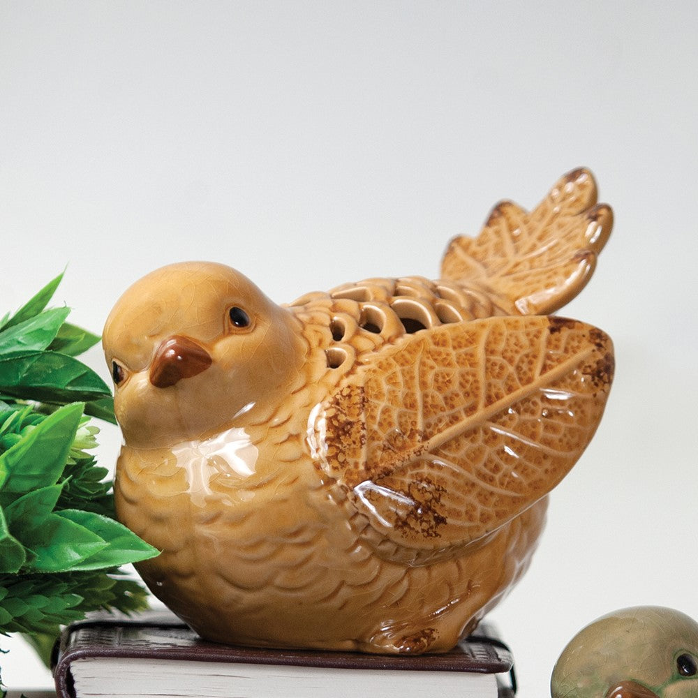 In Flight Caramel Ceramic Birds Set of 2