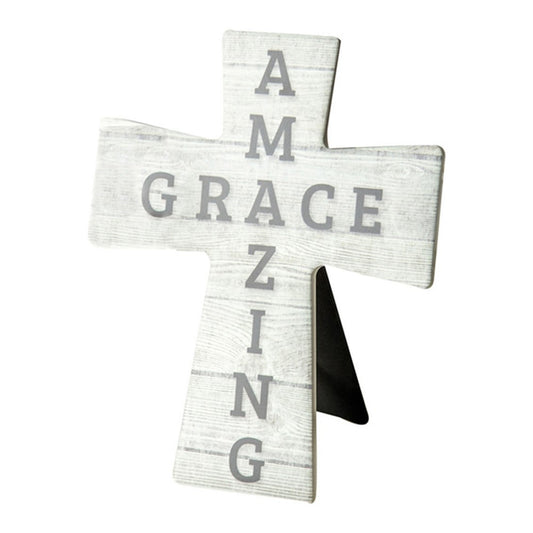 Amazing Grace Ceramic Cross With Easel Set of 2