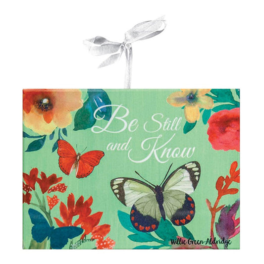 Ceramic Plaque Butterfly- Be Still Ceramic Plaque Wall Sign