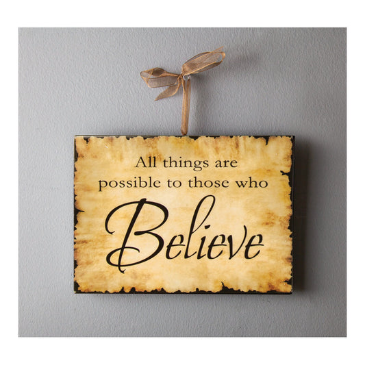 Inspirational Plaque Believe Set of 3