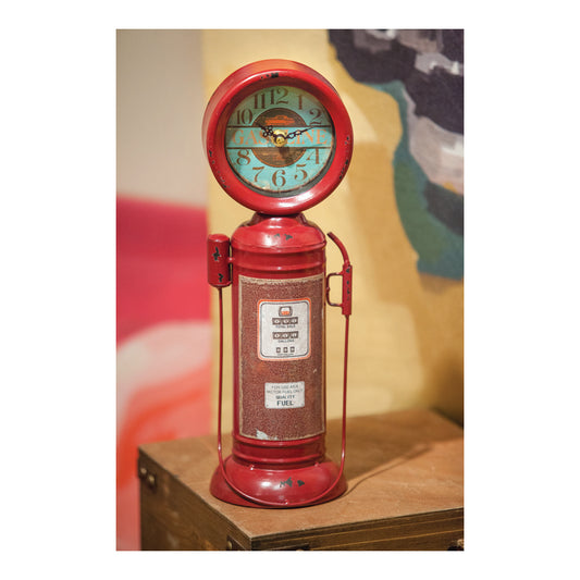 Retro Gas Pump Table Clock