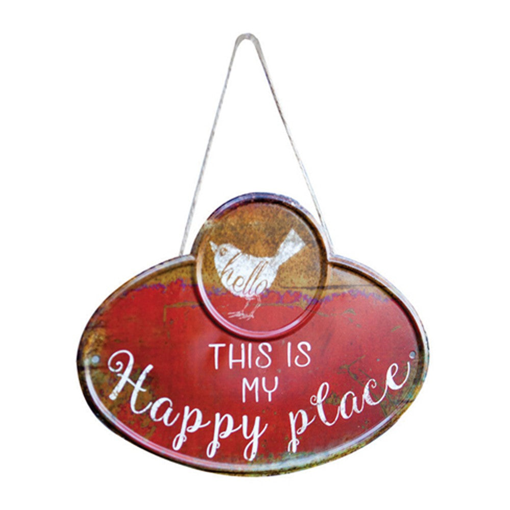 My Happy Place Bird Metal Sign Set Of 2