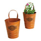 Metal Patch Bucket Orange Asst Set of 2