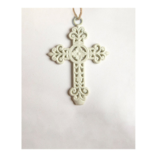 Sacred Cast Iron Cross Set of 2 Cream