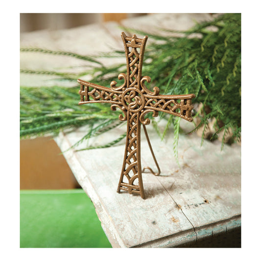 Stand On The Solid Rock Cast Iron Cross Set of 2