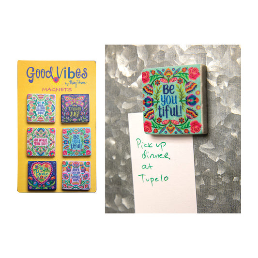 Good Vibes Resin Magnets Set of 6