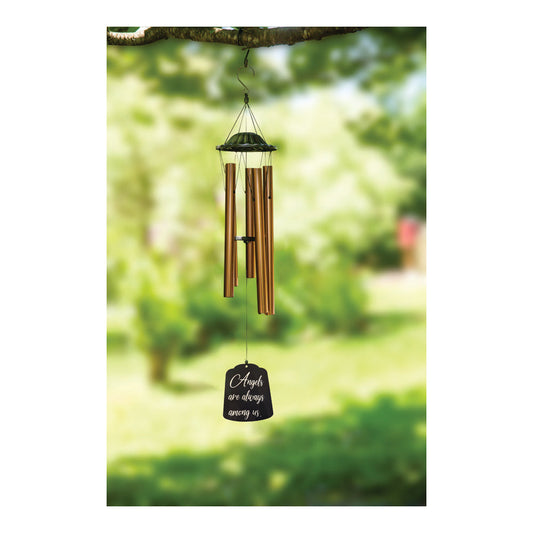 Inspirational Wind Chime Bronz Ring Angels