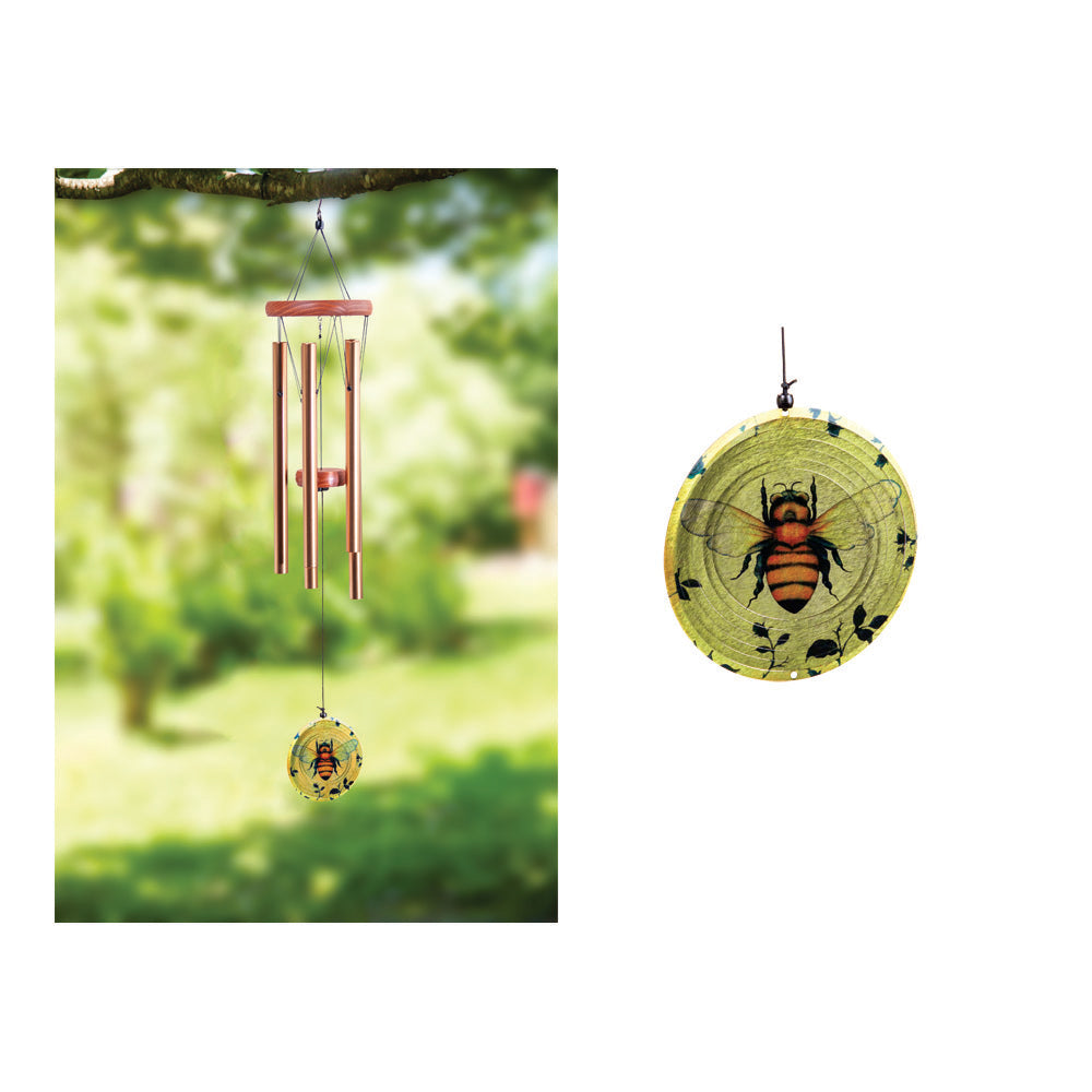 Metal Spinner Windchime - Bees