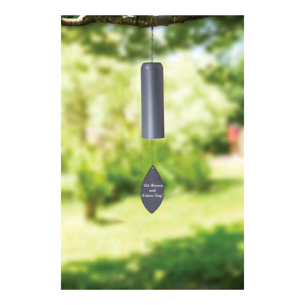 Grey Metal Tubular Windchime - Let Heaven And Nature Sing