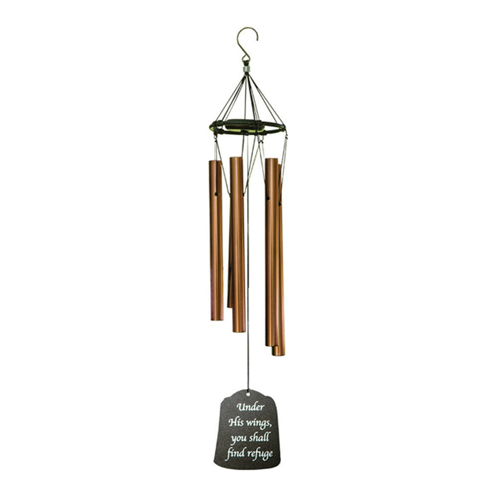 Inspirational Wind Chime Bronze W/ Cap  You Shall Find Refuge