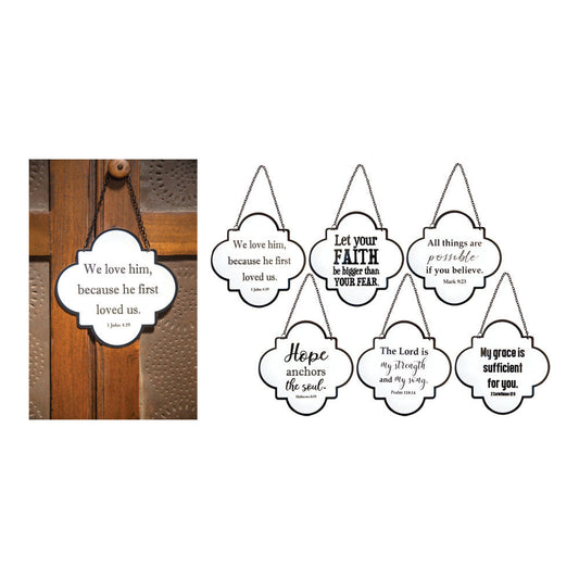 Inspired Sayings Quatrefoil Inspirational Signs S/6