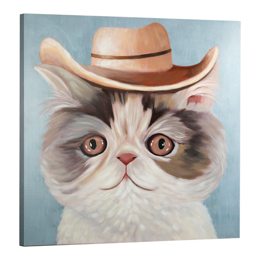 Carl The Cat Canvas Art 32" X 32"