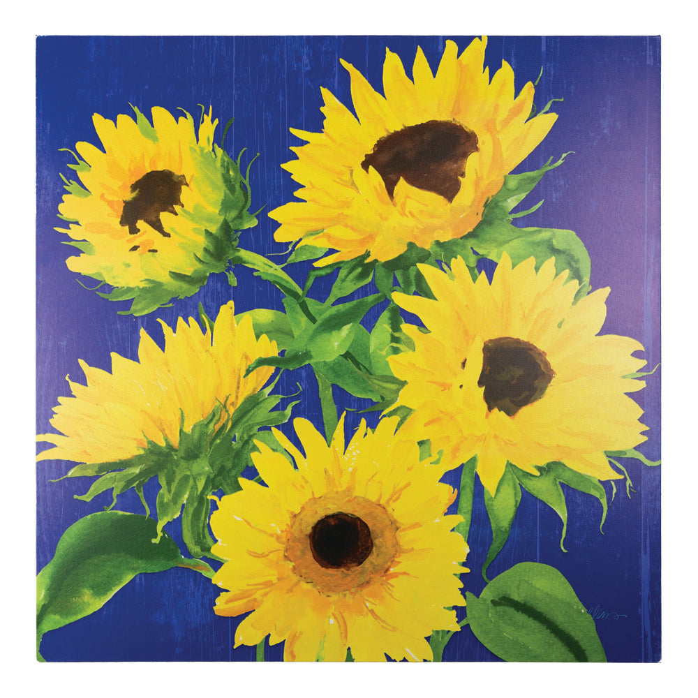 Blue Sunflower  Indoor/Outdoor Canvas Art 24 X 24