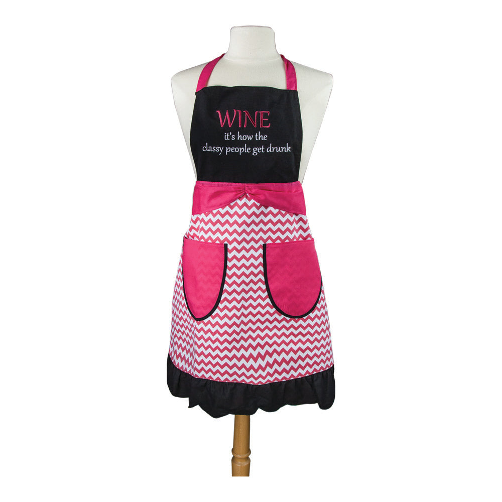 Wine Classy People Word Apron