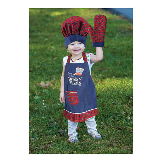 Bossy Boots Girls Apron 3 piece set