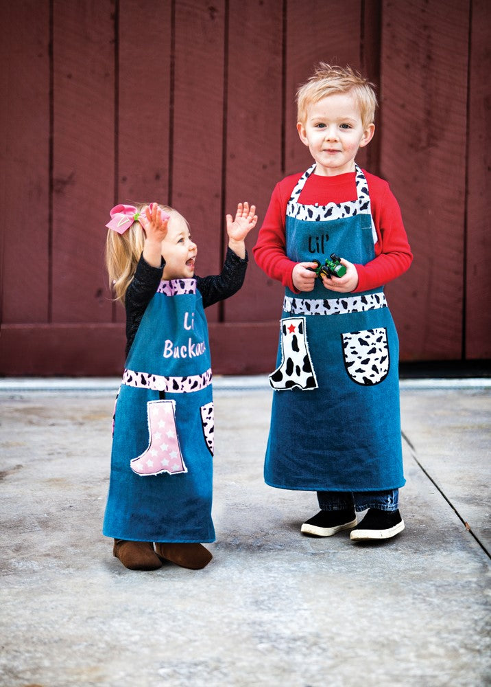 Lil' Buckaroo Black And White Childs Apron & Handtowel Set