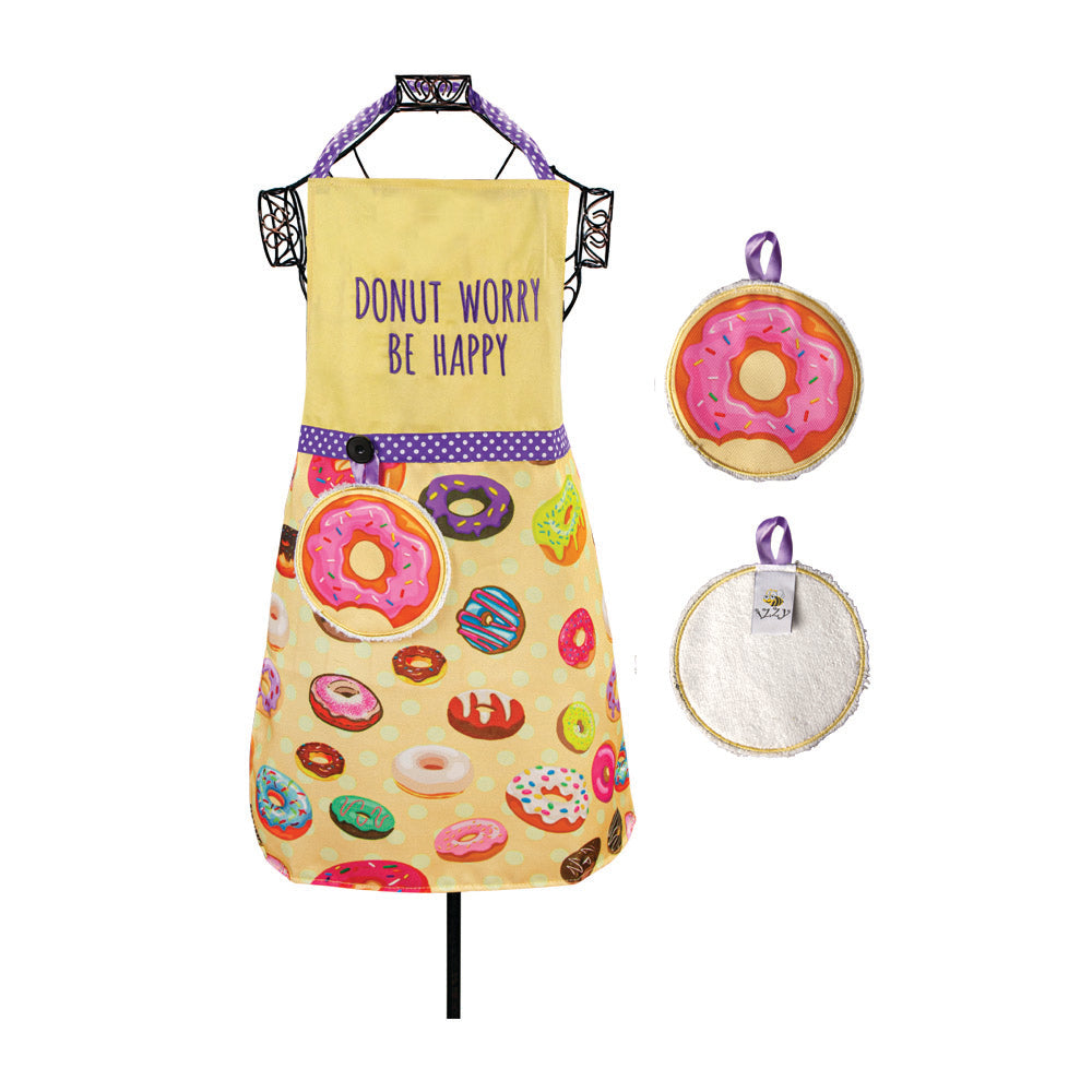 Don't Worry Be Happy Apron With Handtowel