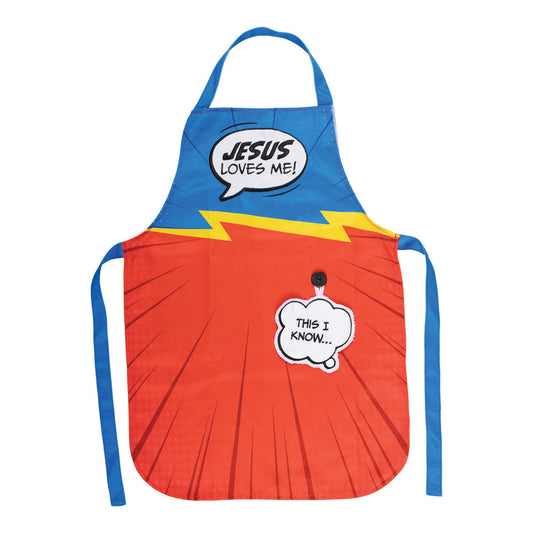 Jesus Loves Me  Super Hero Apron & Hand Towel Set