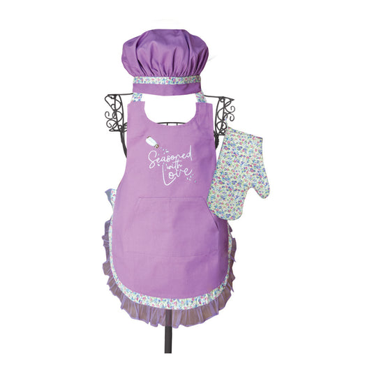 Seasoned With Love Apron 3 Piece Set