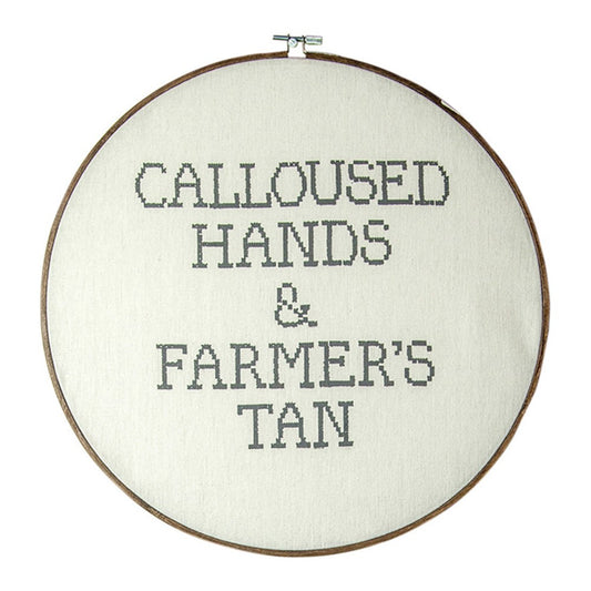 Farmer's Tan Embroidery Loop Sign Sign