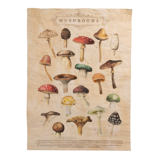 Paper Wall Tapestry - Mushrooms 26  X 36  Set 2