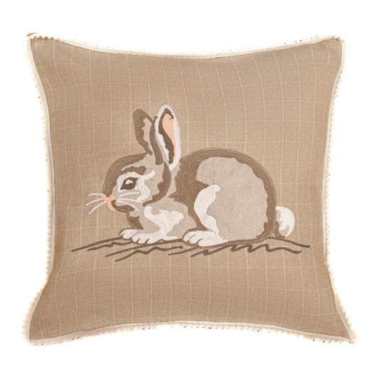 Embroidered Bunny Pillow 18 X 18