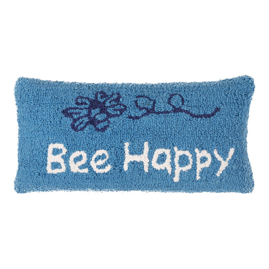 Bee Happy - Hooked Pillow Cover 17" X 9"