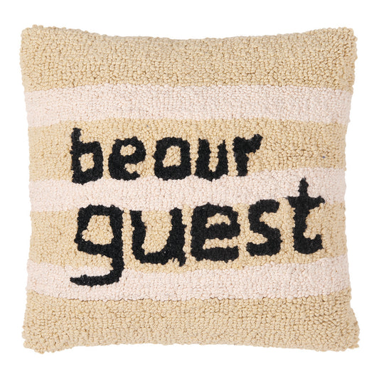 Be Our Guest - Hooked Pillow Cover 12" X 12"