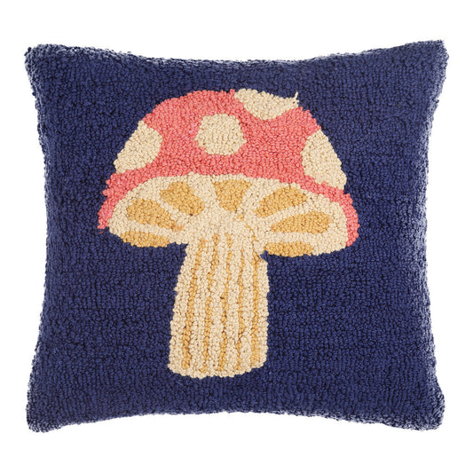 Mushrooms - Hooked Pillow 16 X 16