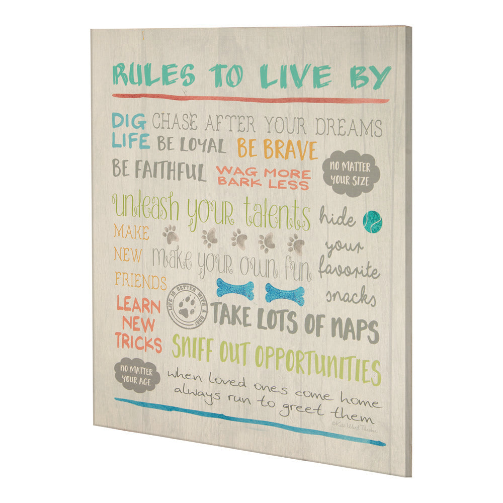 Dog Rules To Live By Wood Sign Set of 2