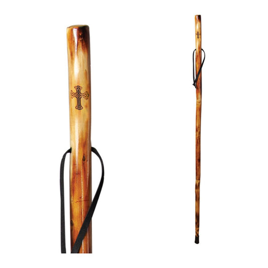 Take A Hike Walking Stick W/Compass & Pouch - Brown Cross