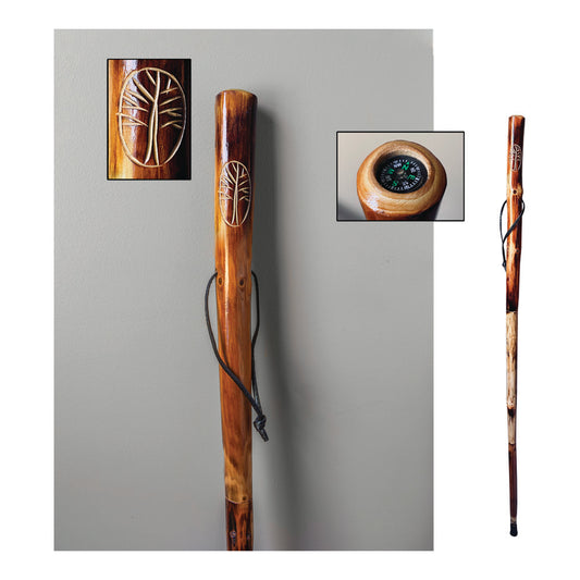 Take A Hike Compass Walking Stick With Compass & Pouch